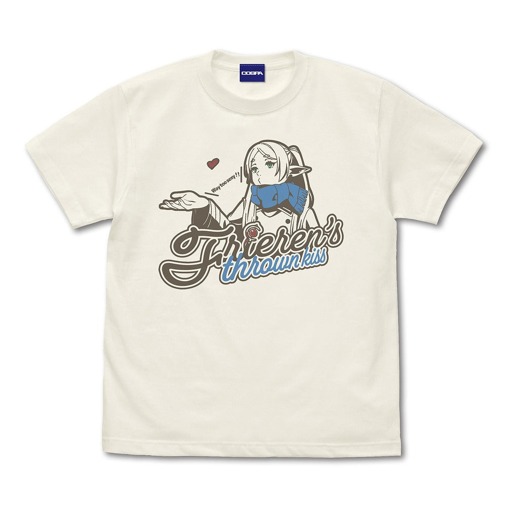 葬送のフリーレン フリーレンの投げキッス Tシャツ VANILLA WHITE S 【02/04頃入荷】