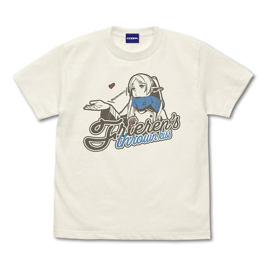 葬送のフリーレン フリーレンの投げキッス Tシャツ VANILLA WHITE S 【02/04頃入荷】