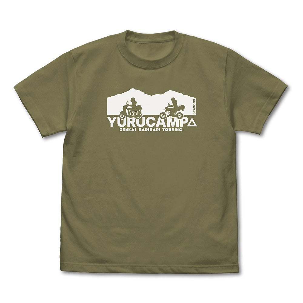 『ゆるキャン△ SEASON3』 リン・綾乃ツーリング Tシャツ LIGHT OLIVE XL 【03/24頃入荷】