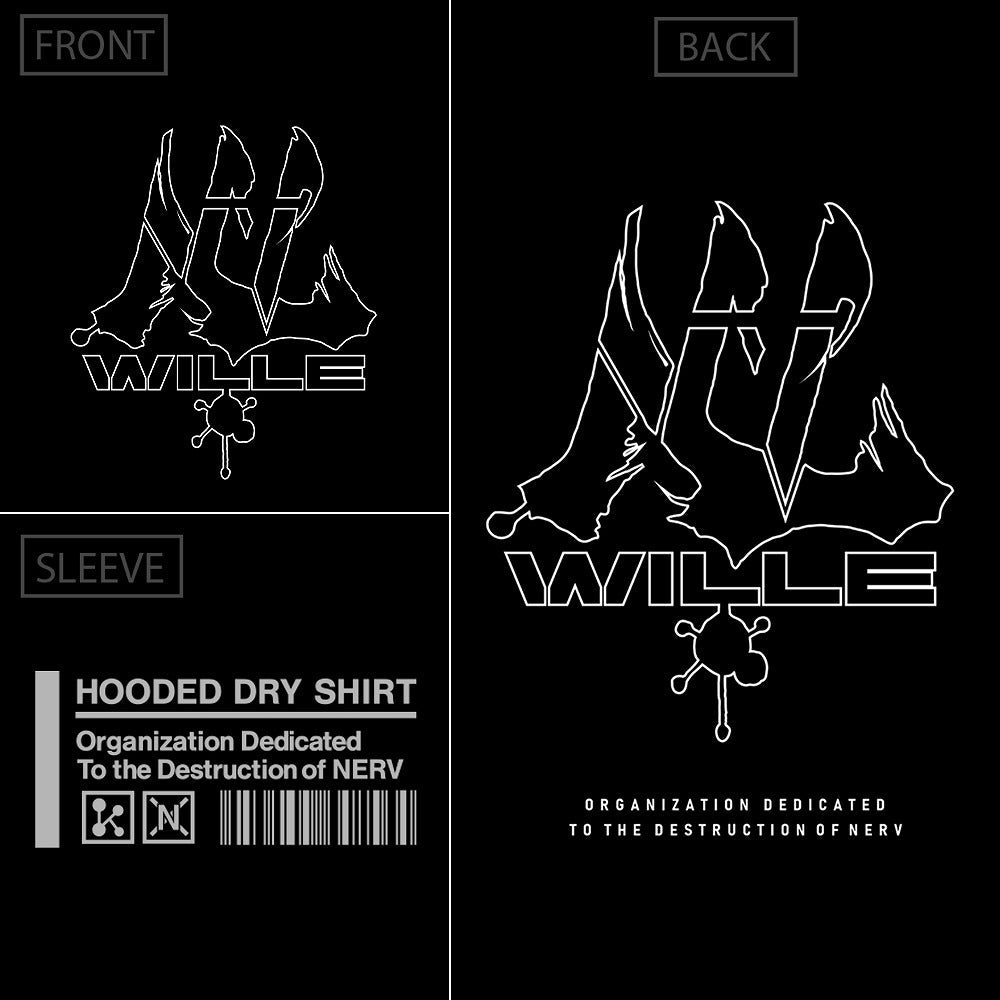 EVANGELION WILLE 薄手ドライパーカー BLACK L 【01/24頃入荷】