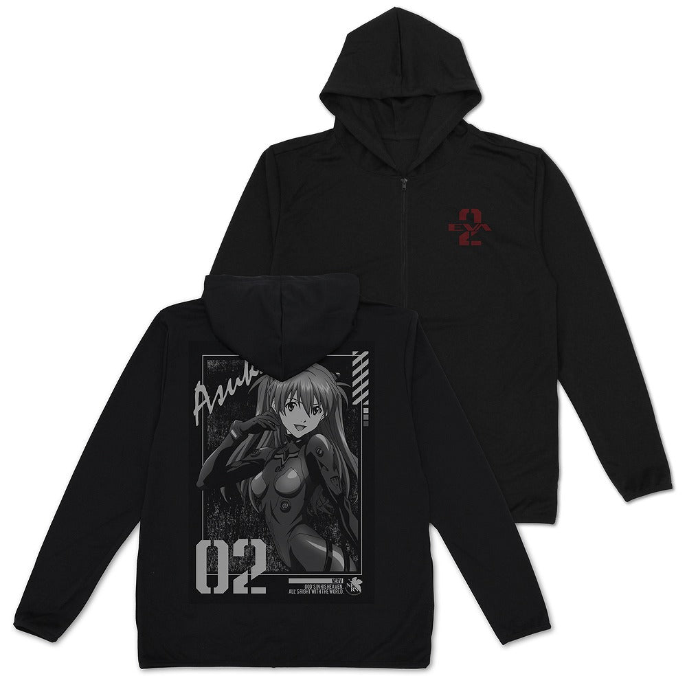 EVANGELION 式波・アスカ・ラングレー 薄手ドライパーカー BLACK XXL 【01/24頃入荷】