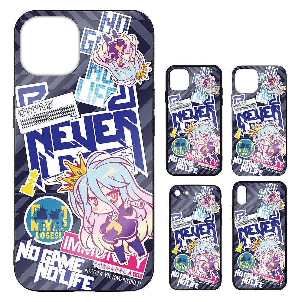 ノーゲーム・ノーライフ 「白」ステッカー風 強化ガラスiPhoneケース X・Xs共用 【01/24頃入荷】