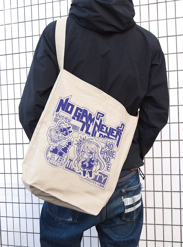 ノーゲーム・ノーライフ 「白」 ステッカー風デザイン ショルダートート NATURAL 【01/24頃入荷】