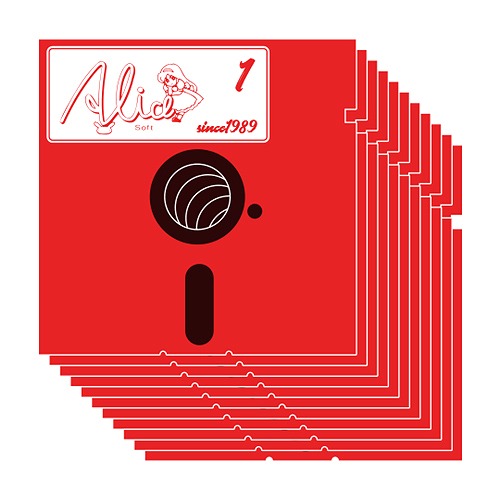 アリスソフト 赤フロッピー Tシャツ WHITE XL 【04/04頃入荷】