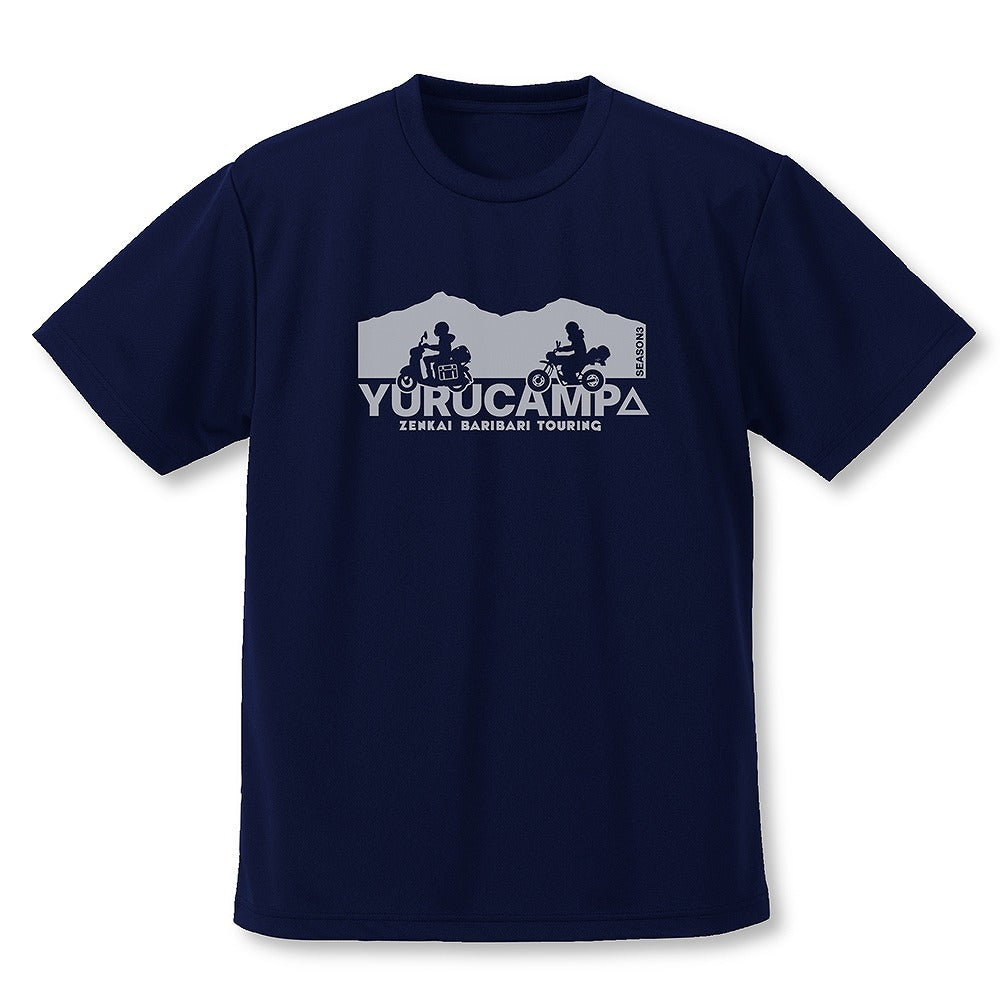 『ゆるキャン△ SEASON3』 リン・綾乃ツーリング ドライTシャツ NAVY M 【01/24頃入荷】