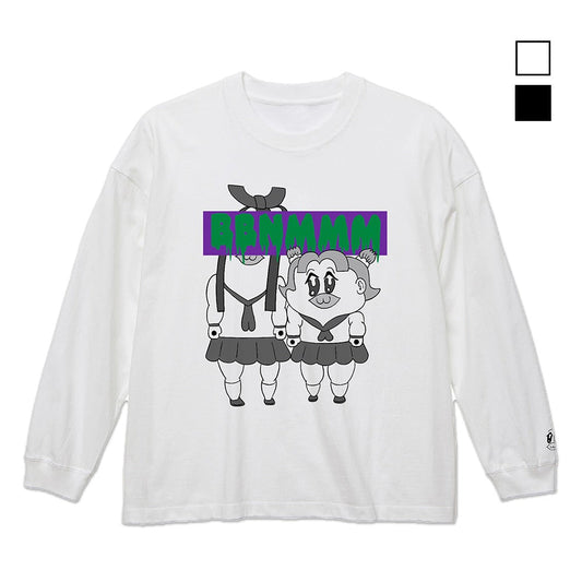 ポプテピピック ボブネミミッミ ビッグシルエットロングスリーブTシャツ BLACK XL 【02/04頃入荷】