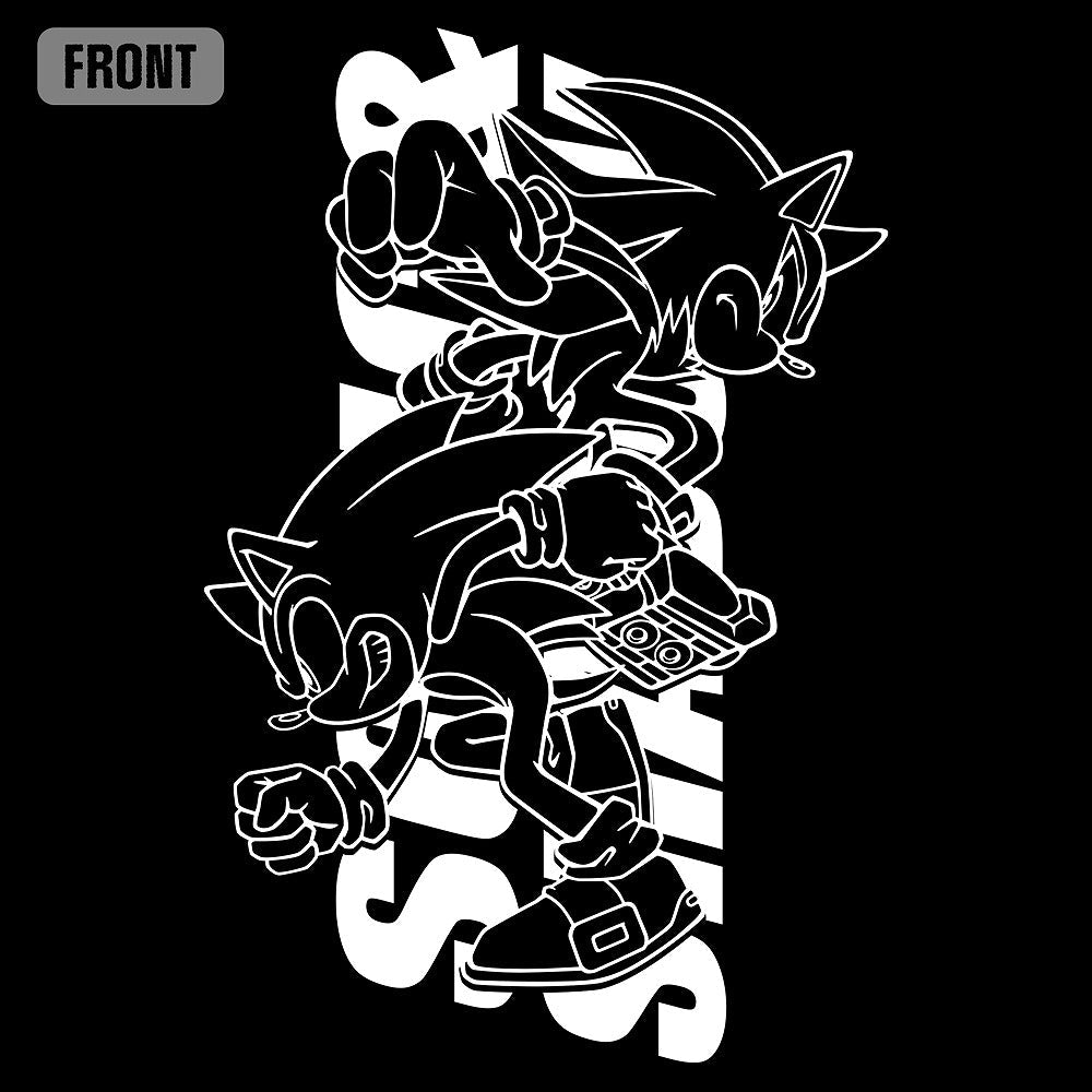 ソニック・ザ・ヘッジホッグ SONIC&SHADOW 袖ロングスリーブTシャツ BLACK L 【01/24頃入荷】