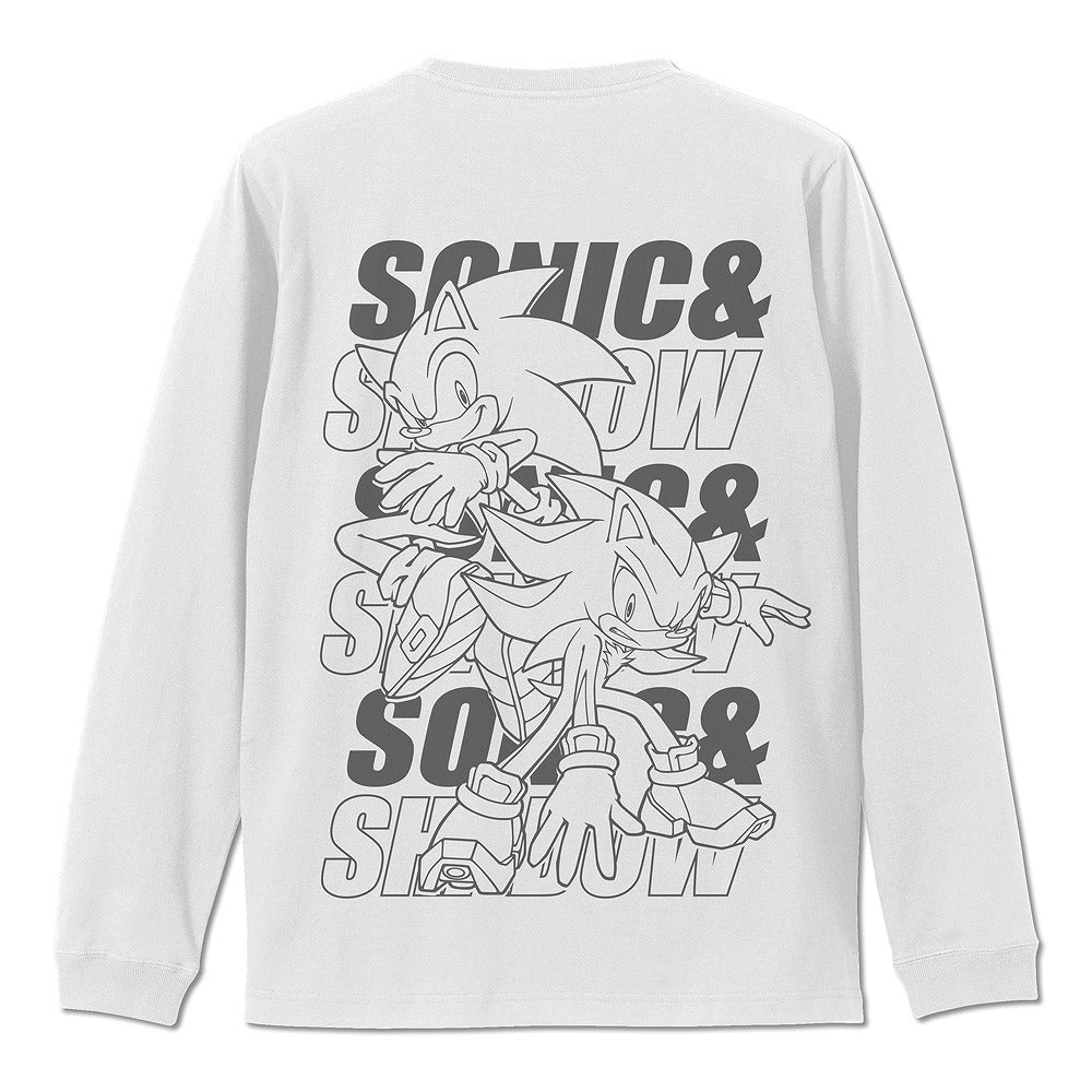 ソニック・ザ・ヘッジホッグ SONIC&SHADOW 袖ロングスリーブTシャツ WHITE M 【01/24頃入荷】