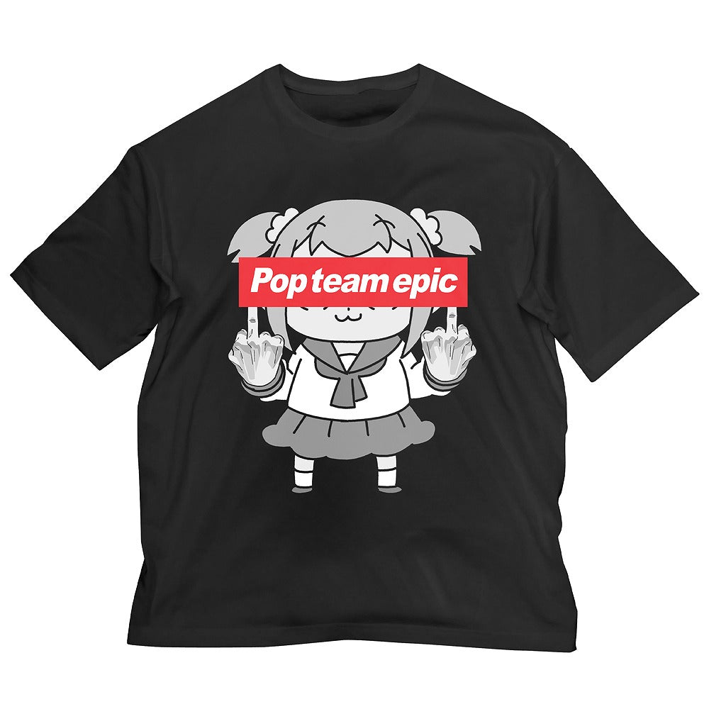ポプテピピックの行列ができる ビッグシルエットTシャツ BLACK L 【02/04頃入荷】