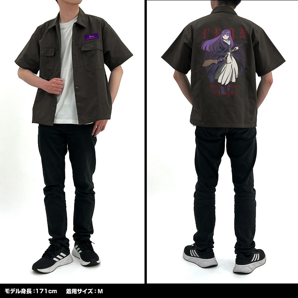葬送のフリーレン フェルン 刺繍ワークシャツ SAND KHAKI XXL 【02/04頃入荷】
