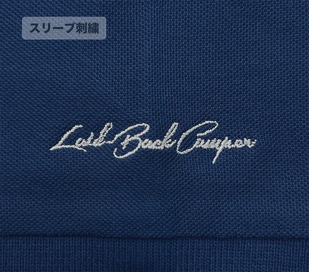 『ゆるキャン△ SEASON3』 バイク志摩リン ワンポイント刺繍ポロシャツ INDIGO L 【03/24頃入荷】