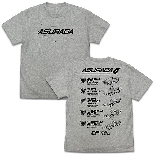 新世紀GPXサイバーフォーミュラ 歴代アスラーダ Tシャツ MIX GRAY M 【02/04頃入荷】