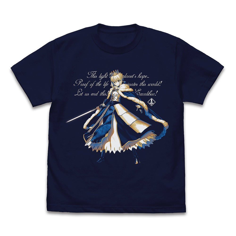 Fate/Grand Order セイバー/アルトリア・ペンドラゴン Tシャツ 宝具発動Ver.. アルトリア・ペンドラゴン Tシャツ 宝具発動Ver./NAVY M 【03/24頃入荷】