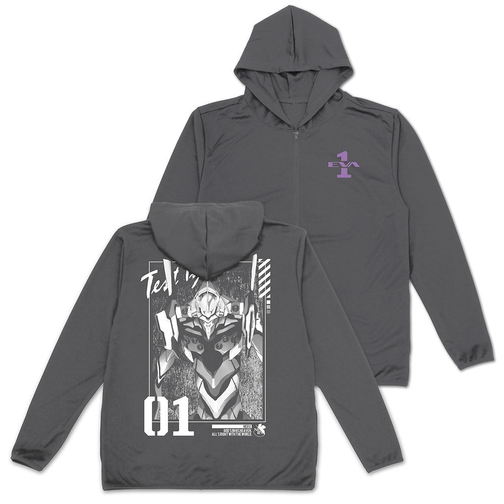 EVANGELION エヴァ初号機 薄手ドライパーカー GRAY L 【01/24頃入荷】