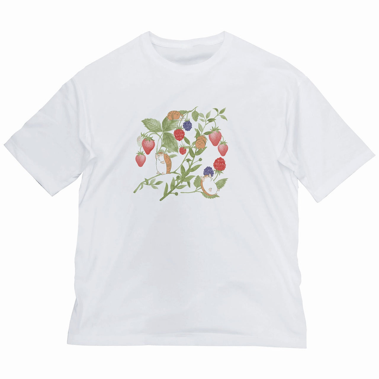 吸血鬼すぐ死ぬ ジョンと木の実 ビッグシルエットTシャツ WHITE XL 【12/24頃入荷】