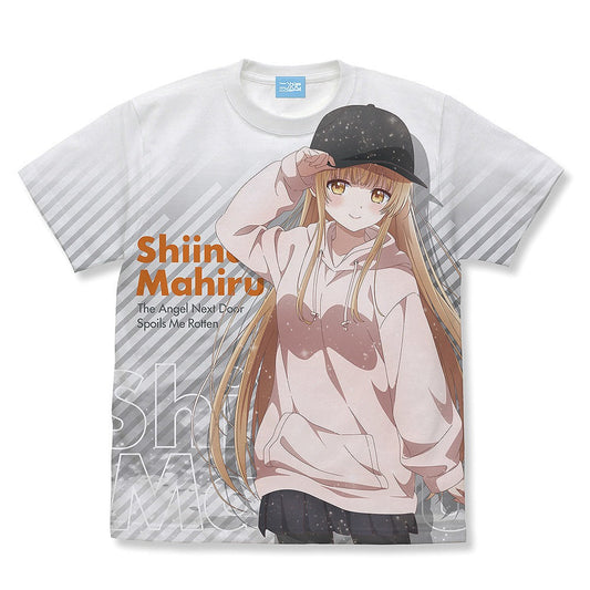 TVアニメ お隣の天使様にいつの間にか駄目人間にされていた件 椎名真昼 フルグラフィックTシャツ カジュアルファッションv.. WHITE L 【01/24頃入荷】