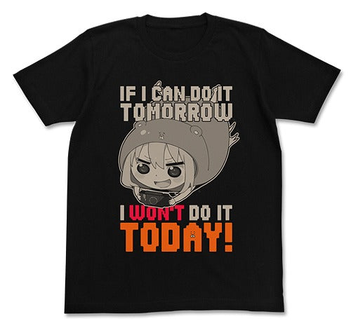 干物妹！うまるちゃん 今日はやらないTシャツ BLACK XL 【01/24頃入荷】