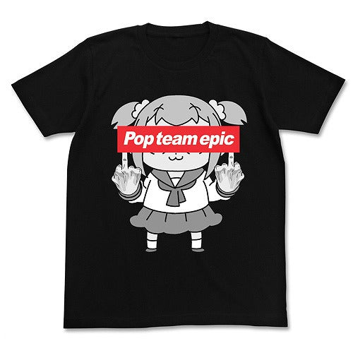 ポプテピピックの行列ができる Tシャツ BLACK L 【02/04頃入荷】