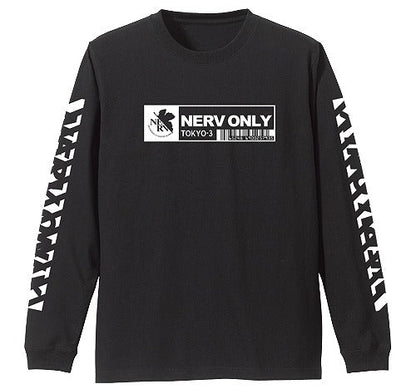 EVANGELION ネルフ 袖リブロングスリーブTシャツ BLACK XL 【01/24頃入荷】