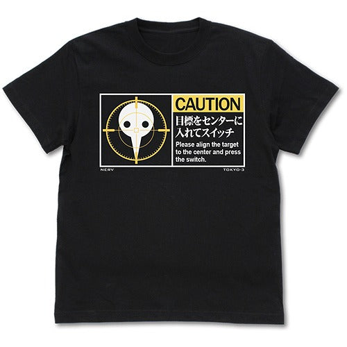EVANGELION 目標をセンターに入れてスイッチロゴ Tシャツ BLACK S 【01/24頃入荷】