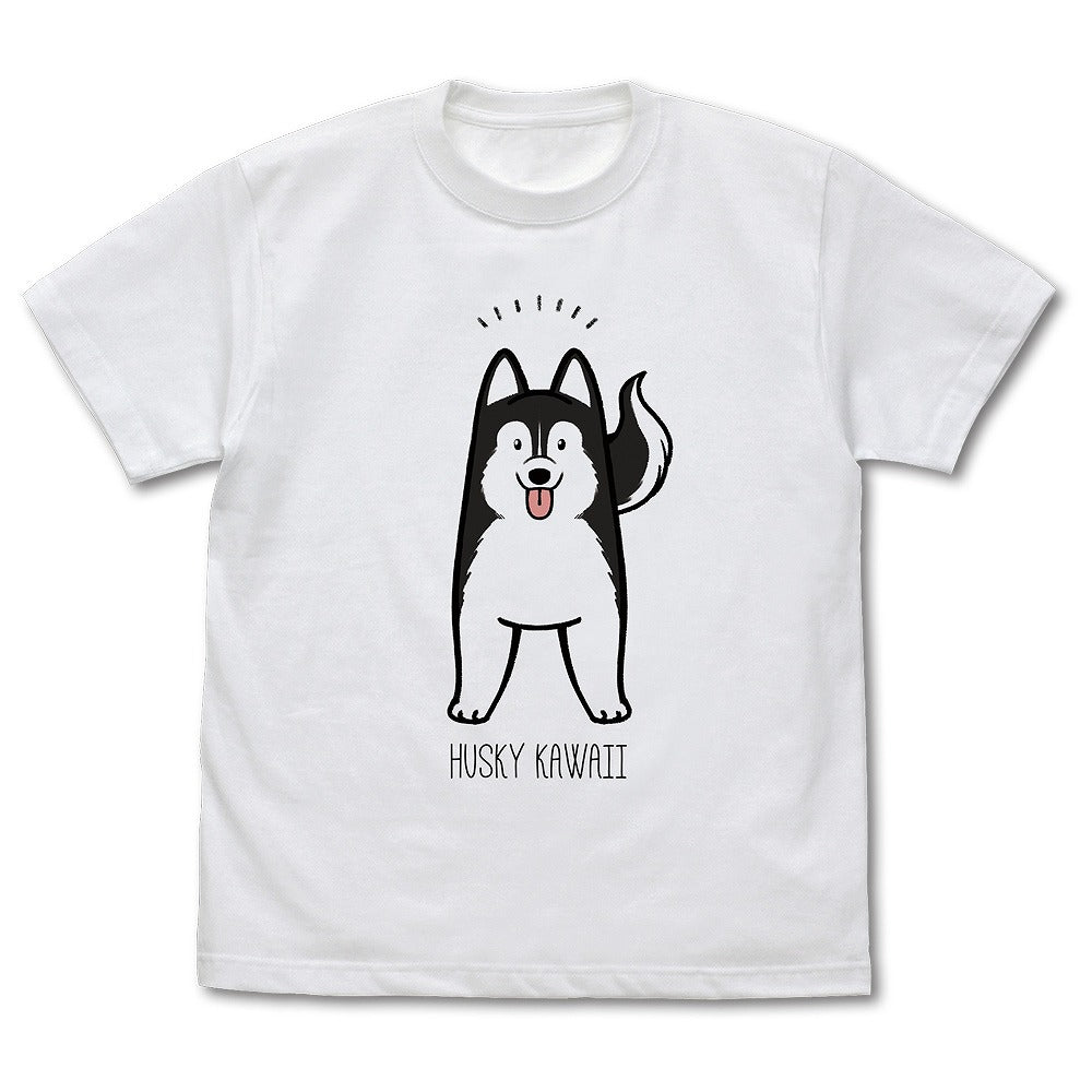 ハマジ ハスキー KAWAII Tシャツ ﾌﾞﾗｯｸ&ﾎﾜｲﾄ M  【02/16頃入荷】