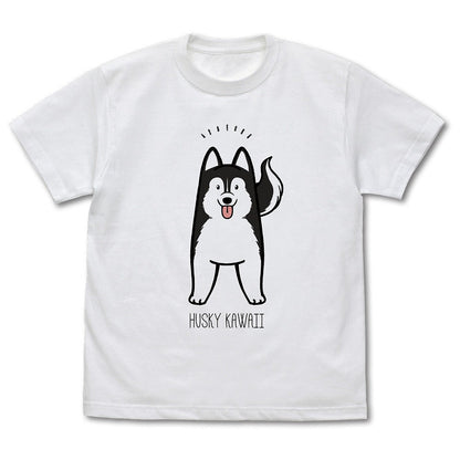 ハマジ ハスキー KAWAII Tシャツ ｼﾙﾊﾞｰ&ﾎﾜｲﾄ M  【02/16頃入荷】