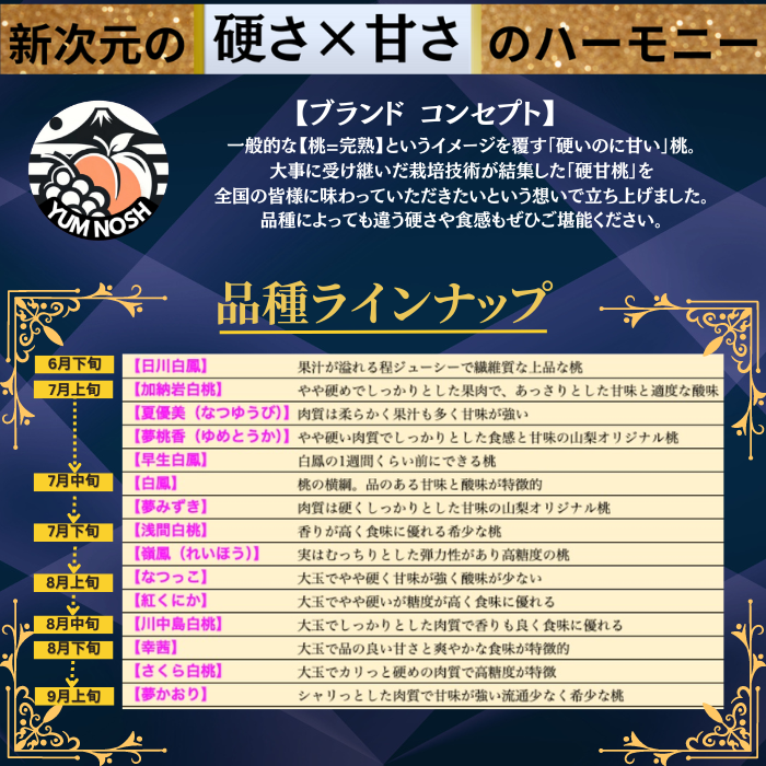 ※2026年7月中旬頃より発送【 世界農業遺産 認定 】山梨の桃  硬甘桃 2kg箱 （大玉6個）【 YUM NOSH 】 桃
