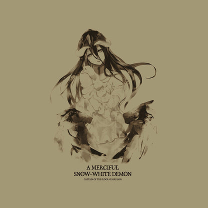 劇場版「オーバーロード」聖王国編 アルベド Tシャツ 慈悲深き純白の悪魔 Ver. SAND KHAKI XL  【03/16頃入荷】