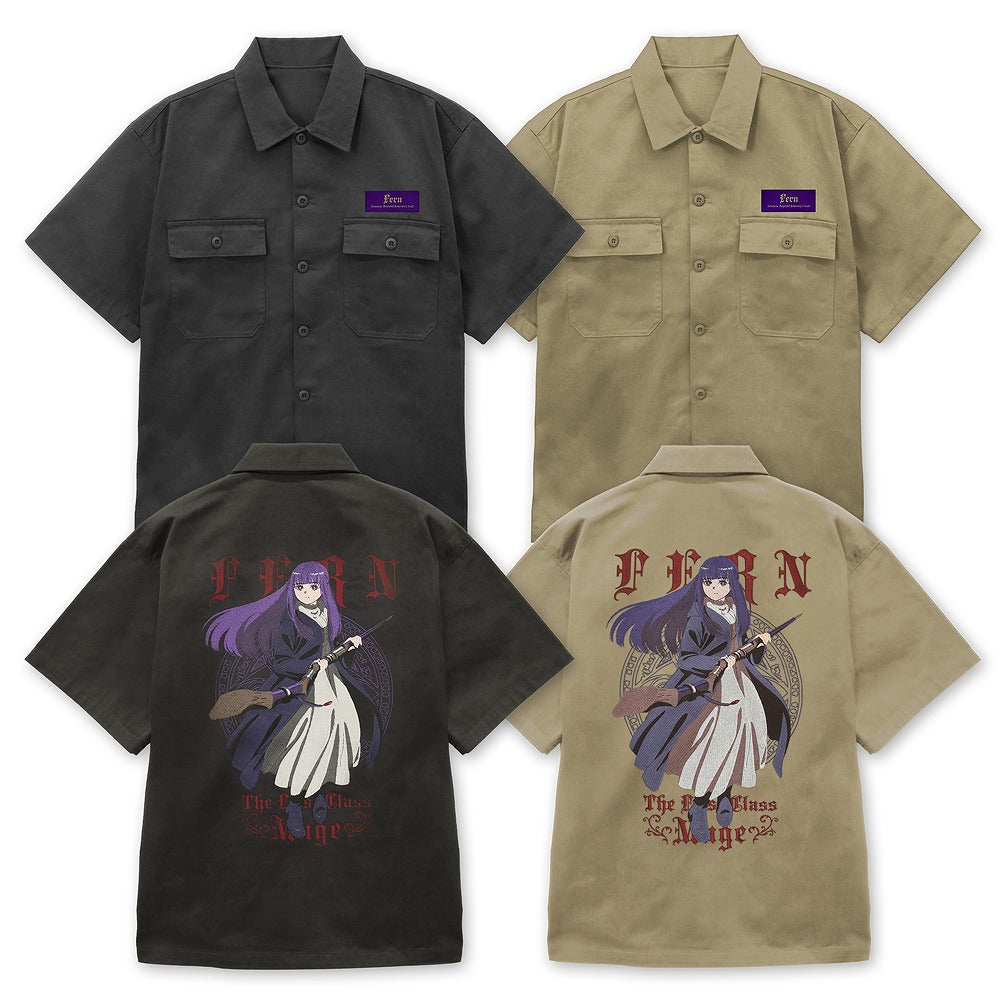 葬送のフリーレン フェルン 刺繍ワークシャツ SAND KHAKI L 【02/04頃入荷】