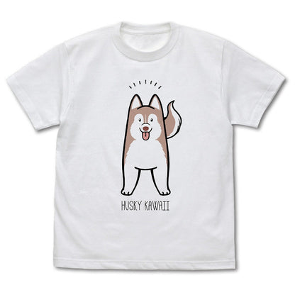 ハマジ ハスキー KAWAII Tシャツ ｼﾙﾊﾞｰ&ﾎﾜｲﾄ M  【02/16頃入荷】
