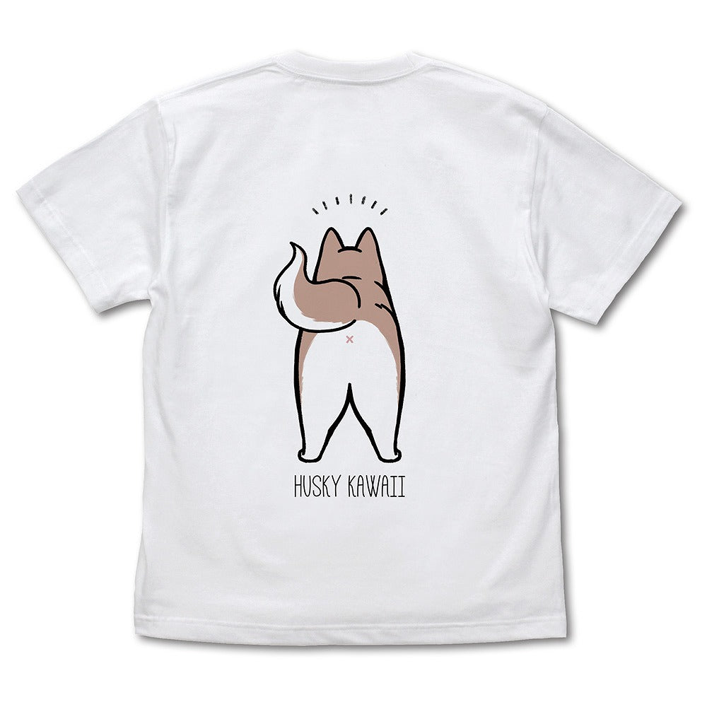 ハマジ ハスキー KAWAII Tシャツ ｼﾙﾊﾞｰ&ﾎﾜｲﾄ M  【02/16頃入荷】
