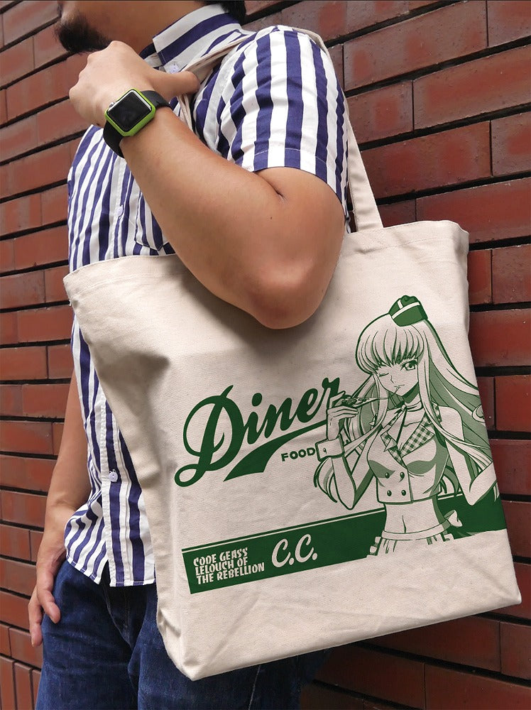 コードギアス 奪還のロゼ 描き下ろし C.C. ラージトート アメリカンダイナーVer.. NATURAL  【03/24頃入荷】
