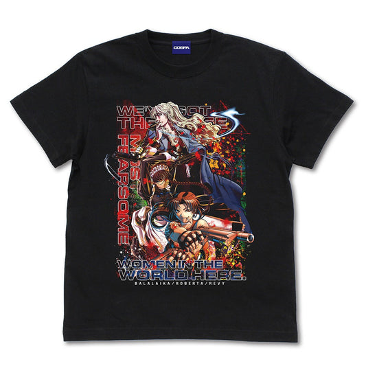ブラック・ラグーン 地球で一番おっかない女の上位三人のフルカラーTシャツ BLACK S 【01/24頃入荷】