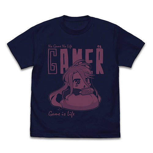 ノーゲーム・ノーライフ 「白」ゲームは人生 Tシャツ NAVY L 【01/24頃入荷】