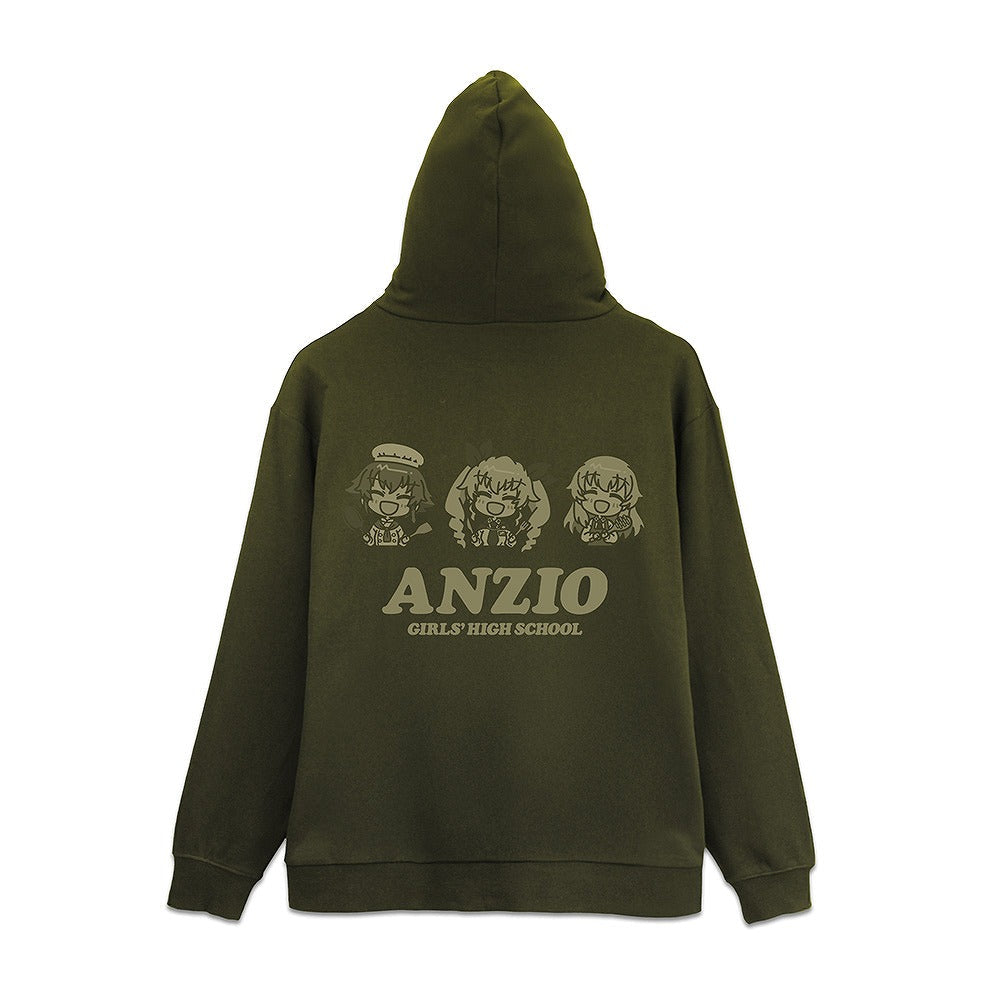ガールズ＆パンツァー 最終章 アンツィオ高校 ジップパーカー MOSS L  【02/16頃入荷】