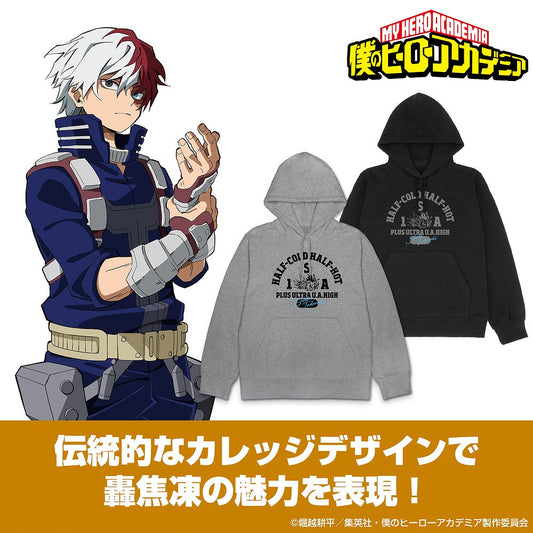 TVアニメ『僕のヒーローアカデミア』 轟焦凍 カレッジ プルオーバーパーカー BLACK XL  【03/04頃入荷】