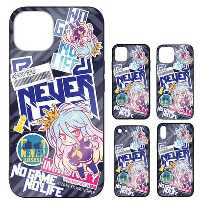 ノーゲーム・ノーライフ 「白」ステッカー風 強化ガラスiPhoneケース 12･12Pro共用 【01/24頃入荷】