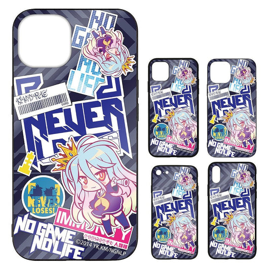 ノーゲーム・ノーライフ 「白」ステッカー風 強化ガラスiPhoneケース 12･12Pro共用 【01/24頃入荷】