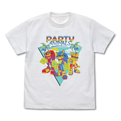 ソニック・ザ・ヘッジホッグ ソニック PARTY ANIMALS フルカラーTシャツ WHITE L 【01/24頃入荷】