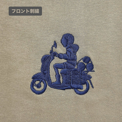 『ゆるキャン△ SEASON３』 バイク志摩リン ワンポイント刺繍Tシャツ SAND KHAKI XL  【03/24頃入荷】
