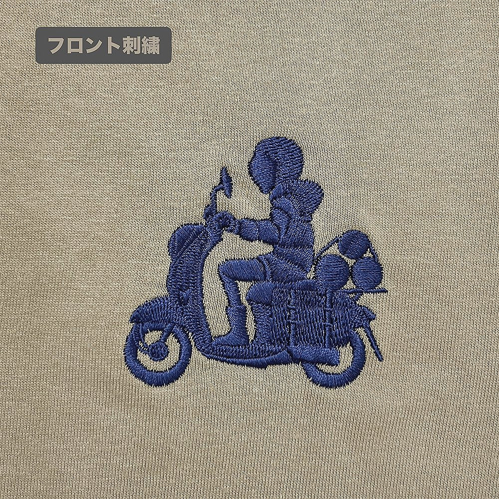 『ゆるキャン△ SEASON３』 バイク志摩リン ワンポイント刺繍Tシャツ SUMI L  【03/24頃入荷】