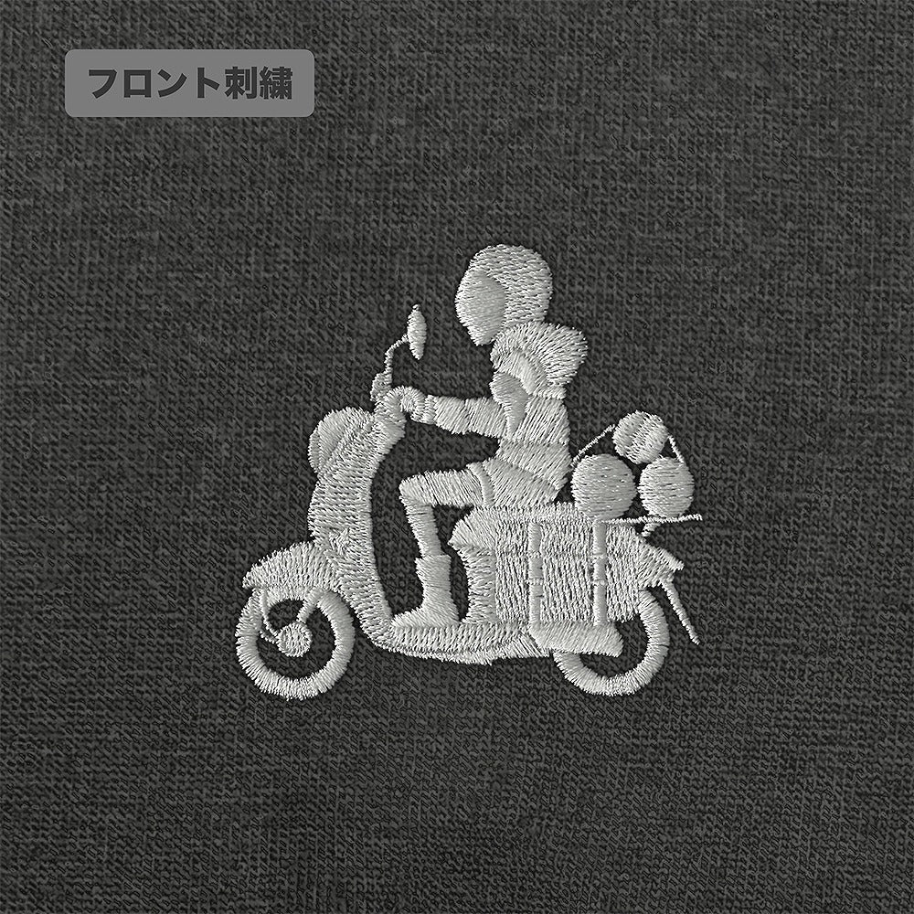 『ゆるキャン△ SEASON３』 バイク志摩リン ワンポイント刺繍Tシャツ SUMI L  【03/24頃入荷】