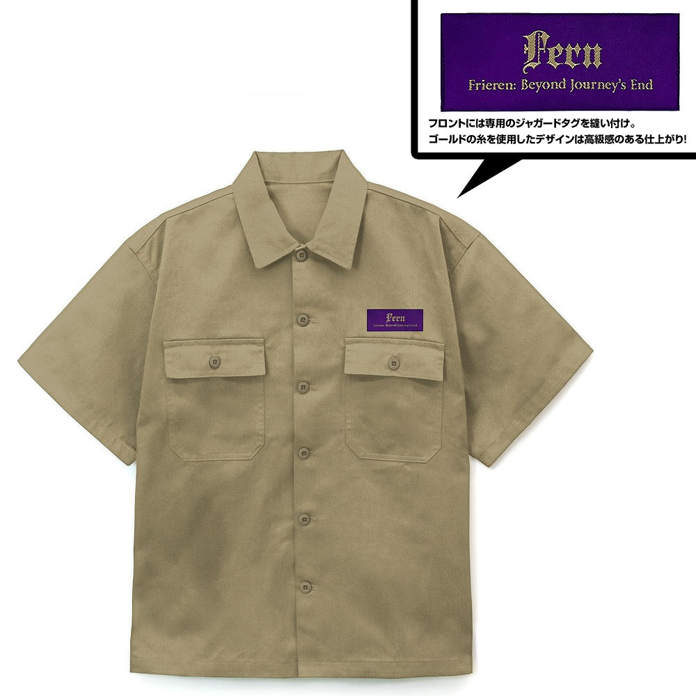 葬送のフリーレン フェルン 刺繍ワークシャツ SAND KHAKI M 【02/04頃入荷】