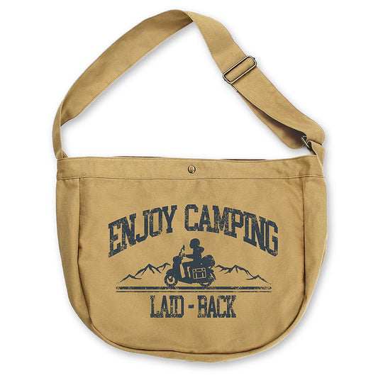 『ゆるキャン△ SEASON３』 バイクシルエット志摩リン ニュースペーパーバッグ SAND KHAKI 【01/24頃入荷】