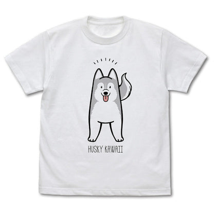 ハマジ ハスキー KAWAII Tシャツ ｼﾙﾊﾞｰ&ﾎﾜｲﾄ XL  【02/16頃入荷】