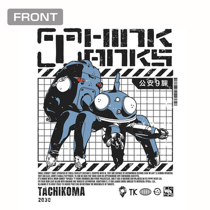 攻殻機動隊 STAND ALONE COMPLEX 思考戦車タチコマ Tシャツ WHITE M 【01/07頃入荷】