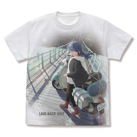『ゆるキャン△ SEASON３』 バイク志摩リン フルグラフィックTシャツ WHITE L  【03/24頃入荷】