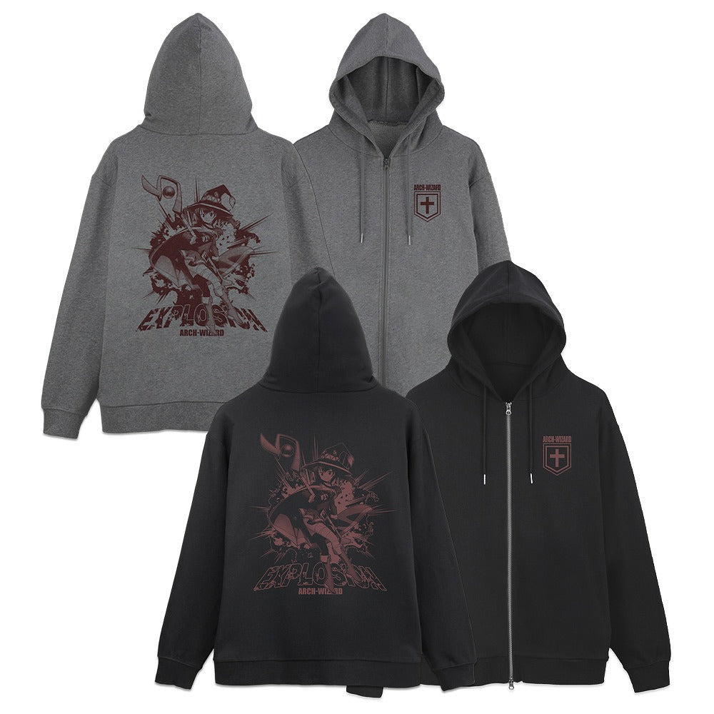 この素晴らしい世界に祝福を！ めぐみん EXPLOSION ジップパーカーVer.2.0 MIX GRAY XXL 【12/24頃入荷】