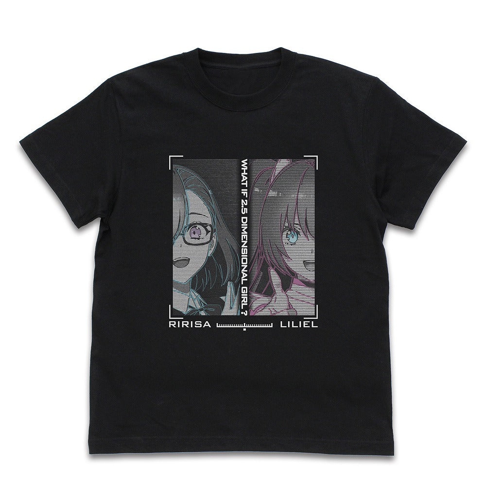 TVアニメ「2.5次元の誘惑」 リリサとリリエル Tシャツ  BLACK XL 【02/04頃入荷】
