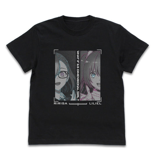 TVアニメ「2.5次元の誘惑」 リリサとリリエル Tシャツ  BLACK S 【02/04頃入荷】